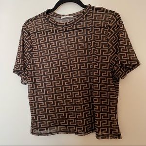Sheer geometric crop top